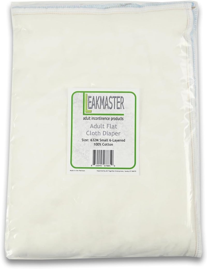 Leakmaster Adult Cloth Diapers - Muslin Weave 100% Cotton Flat Diapers - Use with Pins or Fasteners - Absorbent Solution - Size 2, 6 Layers Thick - 36x36 in - Image 5